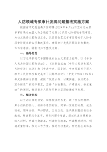 人防领域专项审计发现问题整改实施方案
