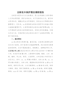 古树名木保护情况调研报告