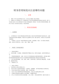财务管理制度应注意哪些问题