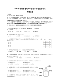 2015年上海市普通高中学业水平等级性考试物理试卷