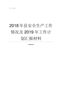 2018年县安全生产工作情况及2019年工作计划汇报材料2018年安全生产总结