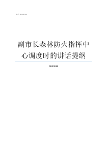 副市长森林防火指挥中心调度时的讲话提纲森林防火指挥车