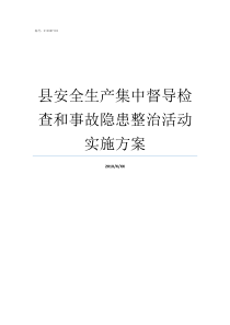 县安全生产集中督导检查和事故隐患整治活动实施方案关于开展安全生产督导