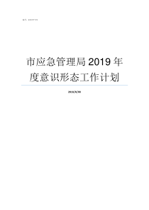 市应急管理局2019年度意识形态工作计划四川省应急管理局最新消息