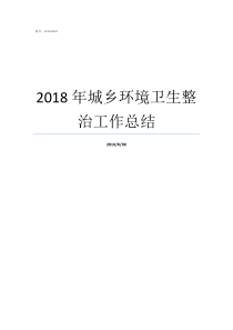 2018年城乡环境卫生整治工作总结2018全国城镇居民收入