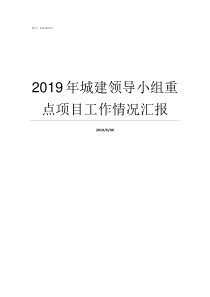 2019年城建领导小组重点项目工作情况汇报2019新城市排名