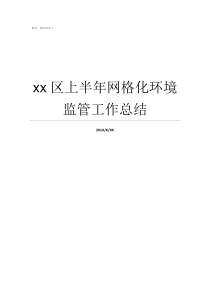 xx区上半年网格化环境监管工作总结网格半年总结