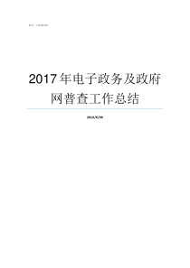 2017年电子政务及政府网普查工作总结电子政务年是哪一年