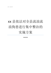 xx县依法对全县流浪流浪狗患进行集中整治的实施方案依法治县