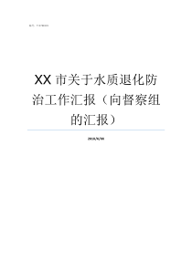 XX市关于水质退化防治工作汇报向督察组的汇报XX不X成语