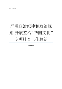 严明政治纪律和政治规矩nbsp开展整治帮圈文化专项排查工作总结如何严明党的政治纪律