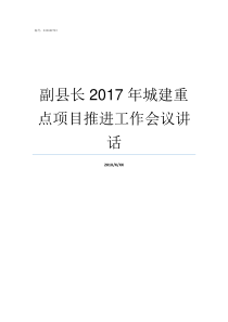 副县长2017年城建重点项目推进工作会议讲话分管城建的副县长