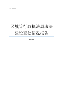 区城管行政执法局违法建设查处情况报告