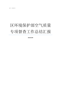 区环境保护部空气质量专项督查工作总结汇报环境空气质量标准