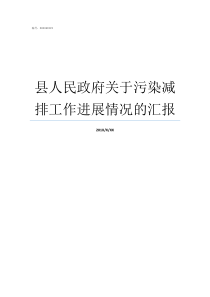 县人民政府关于污染减排工作进展情况的汇报污染防治四减四增