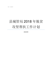县城管局2018年脱贫攻坚帮扶工作计划2019年城管局三定方案