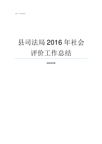 县司法局2016年社会评价工作总结