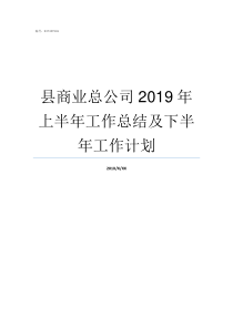 县商业总公司2019年上半年工作总结及下半年工作计划2019铁路总公司招聘