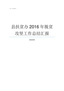 县扶贫办2016年脱贫攻坚工作总结汇报县扶贫办