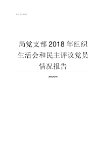 局党支部2018年组织生活会和民主评议党员情况报告
