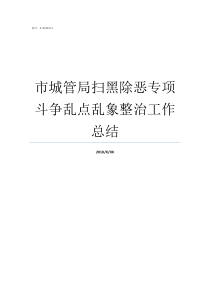 市城管局扫黑除恶专项斗争乱点乱象整治工作总结城管局扫黑除恶存在的问题