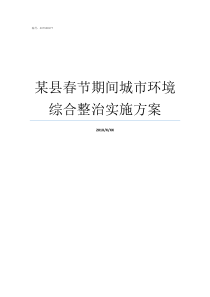 某县春节期间城市环境综合整治实施方案城市环境的组成