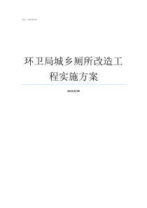 环卫局城乡厕所改造工程实施方案环卫局