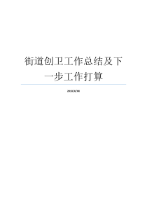 街道创卫工作总结及下一步工作打算年度创卫工作总结