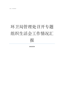 环卫局管理处召开专题组织生活会工作情况汇报
