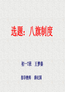 选题：八旗制度