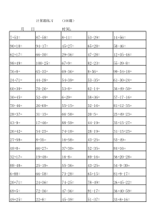 一年级100以内加减法练习题(每日100道)