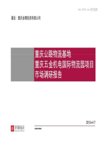 重庆五金机电国际物流园项目市场调研报告(世联)