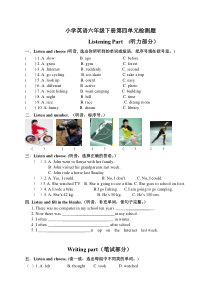 PEP人教版小学英语六年级下册Unit-4单元检测试题