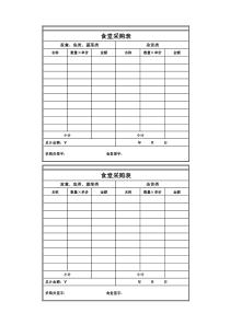 餐厅食材采购单