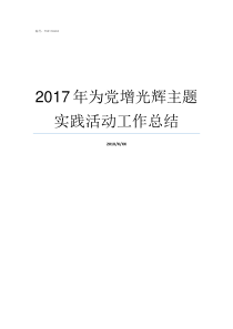 2017年为党增光辉主题实践活动工作总结党的光辉照耀我