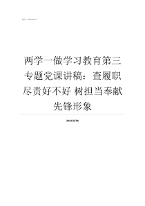 两学一做学习教育第三专题党课讲稿查履职尽责好不好nbsp树担当奉献先锋形象