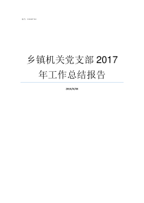 乡镇机关党支部2017年工作总结报告