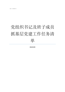 党组织书记及班子成员抓基层党建工作任务清单
