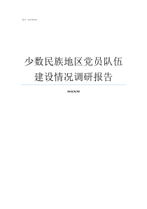 少数民族地区党员队伍建设情况调研报告少数民族地区有哪些