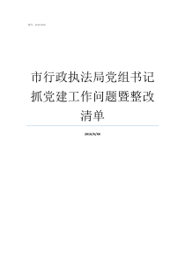 市行政执法局党组书记抓党建工作问题暨整改清单市综合行政执法局