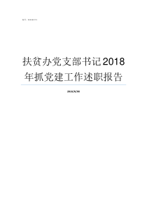 扶贫办党支部书记2018年抓党建工作述职报告扶贫办