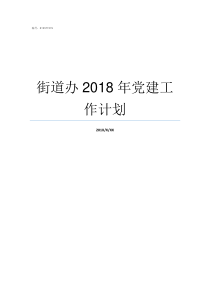 街道办2018年党建工作计划张槎街道办工作报告2018