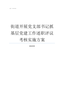 街道开展党支部书记抓基层党建工作述职评议考核实施方案