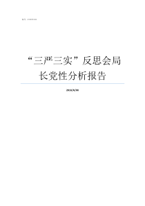 三严三实反思会局长党性分析报告