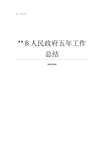 乡人民政府五年工作总结