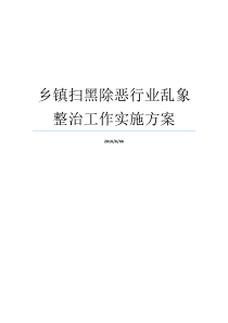乡镇扫黑除恶行业乱象整治工作实施方案