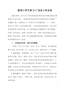 2016小学体育艺术2+1活动总结
