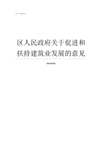 区人民政府关于促进和扶持建筑业发展的意见