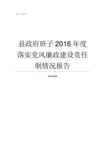 县政府班子2016年度落实党风廉政建设责任制情况报告