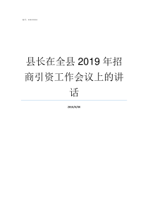 县长在全县2019年招商引资工作会议上的讲话平阳县县长2019新任是谁